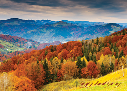 Glorious View! Mountain Top Thanksgiving Card